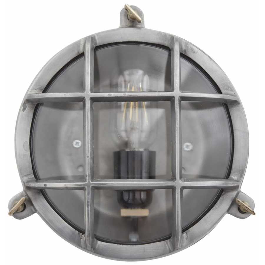 Industville Bulkhead Outdoor & Bathroom Round Light - 8 Inch - Gunmetal