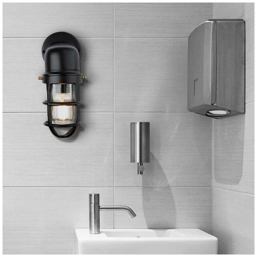 Industville Bulkhead Outdoor & Bathroom Sconce Wall Light - 12 Inch - Black 