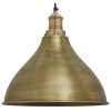 Industville Brooklyn Cone Pendant Light - 12 Inch - Brass