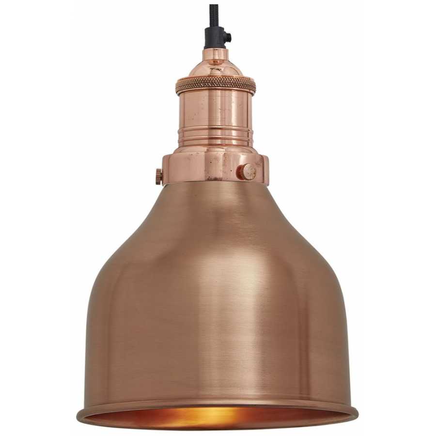 Industville Brooklyn Cone Pendant Light - 7 Inch - Copper - Copper Holder
