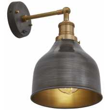 Industville Brooklyn Cone Wall Light - 7 Inch - Pewter