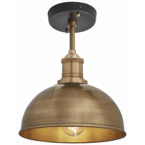 Industville Brooklyn Dome Flush Mount - 8 Inch - Brass