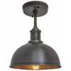 Industville Brooklyn Dome Flush Mount - 8 Inch - Pewter & Copper