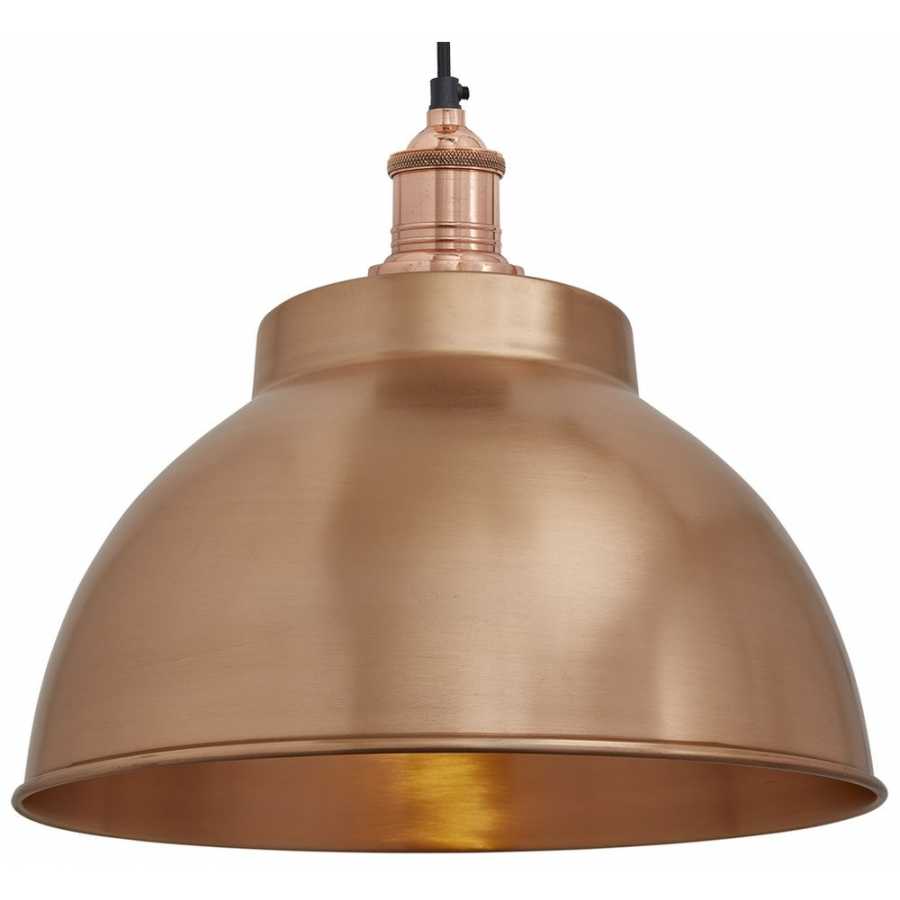 Industville Brooklyn Dome Pendant Light - 13 Inch - Copper - Copper Holder