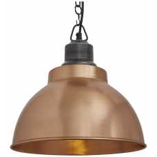 Industville Brooklyn Dome Pendant Light With Chain - 13 Inch - Copper