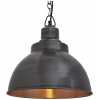 Industville Brooklyn Dome Pendant Light With Chain - 13 Inch - Pewter & Copper
