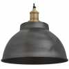 Industville Brooklyn Dome Pendant Light - 13 Inch - Pewter