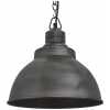 Industville Brooklyn Dome Pendant Light With Chain - 13 Inch - Pewter