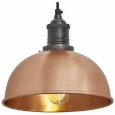 Industville Brooklyn Dome Pendant Light - 8 Inch - Copper