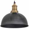 Industville Brooklyn Dome Pendant Light - 8 Inch - Pewter