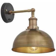 Industville Brooklyn Dome Wall Light - 8 Inch - Brass