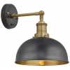 Industville Brooklyn Dome Wall Light - 8 Inch - Pewter & Brass