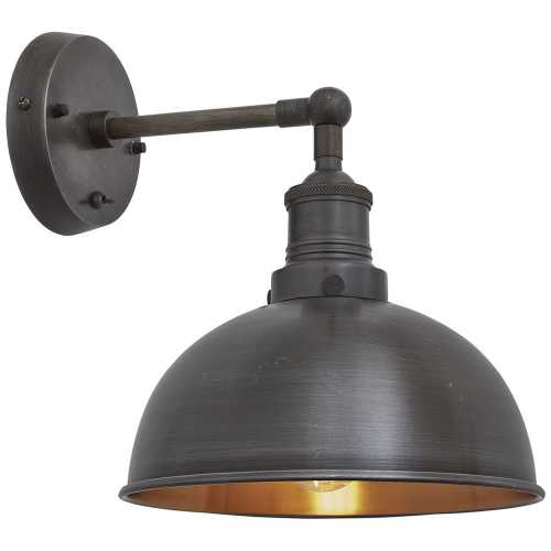 Industville Brooklyn Dome Wall Light - 8 Inch - Pewter & Copper