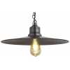 Industville Brooklyn Flat Pendant Light With Chain - 15 Inch - Pewter