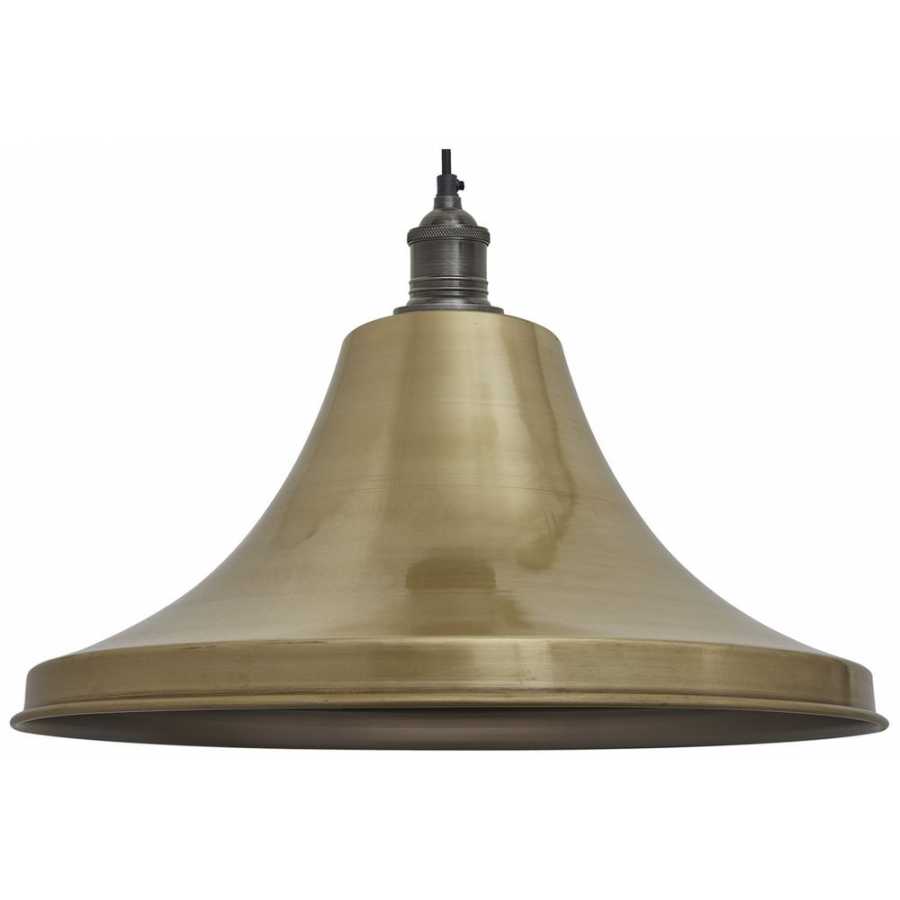 Industville Brooklyn Giant Bell Pendant Light - 20 Inch - Brass - Pewter Holder