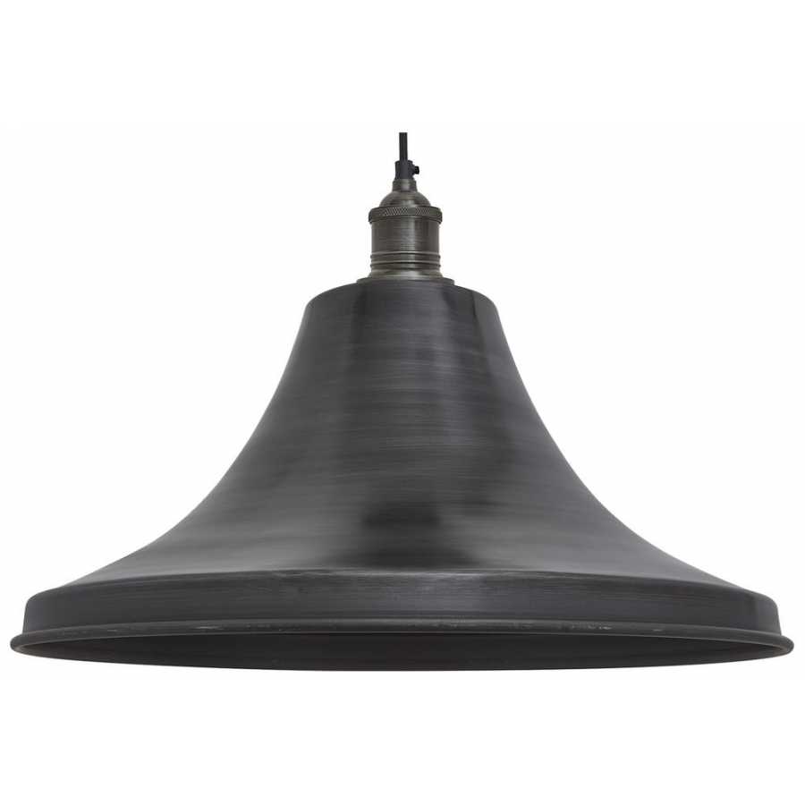Industville Brooklyn Giant Bell Pendant Light - 20 Inch - Pewter - Pewter Holder