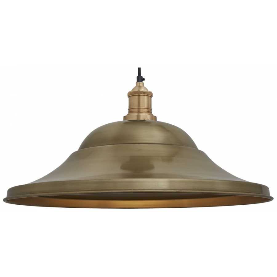 Industville Brooklyn Giant Hat Pendant Light - 21 Inch - Brass - Brass Holder