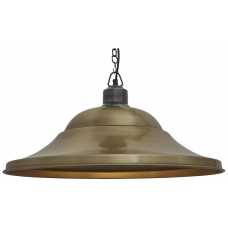 Industville Brooklyn Giant Hat Pendant Light With Chain - 21 Inch - Brass