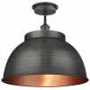 Industville Brooklyn Outdoor & Bathroom Dome Flush Mount - 17 Inch - Pewter & Copper