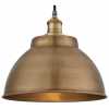 Industville Brooklyn Outdoor & Bathroom Globe Dome Pendant Light - 13 Inch - Brass