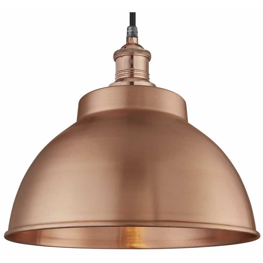 Industville Brooklyn Outdoor & Bathroom Globe Dome Pendant Light - 13 Inch - Copper - Copper Holder