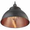 Industville Brooklyn Outdoor & Bathroom Dome Pendant Light - 13 Inch - Pewter & Copper