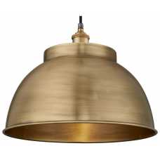 Industville Brooklyn Outdoor & Bathroom Globe Dome Pendant Light - 17 Inch - Brass