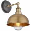Industville Brooklyn Outdoor & Bathroom Dome Wall Light - 8 Inch - Brass