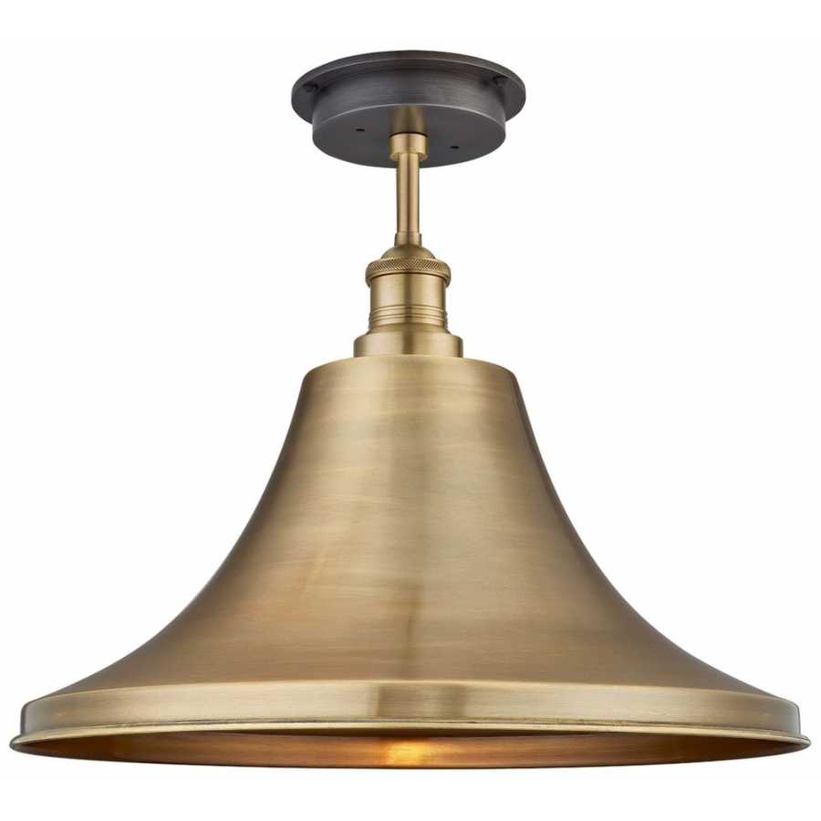Industville Brooklyn Outdoor & Bathroom Globe Giant Bell Flush Mount - 20 Inch - Brass - Brass Holder