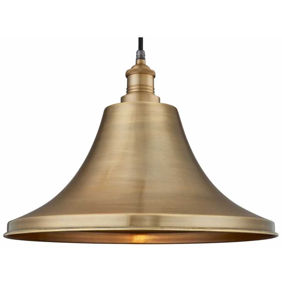 Industville Brooklyn Outdoor & Bathroom Giant Bell Pendant Light - 20 Inch - Brass - Brass Holder