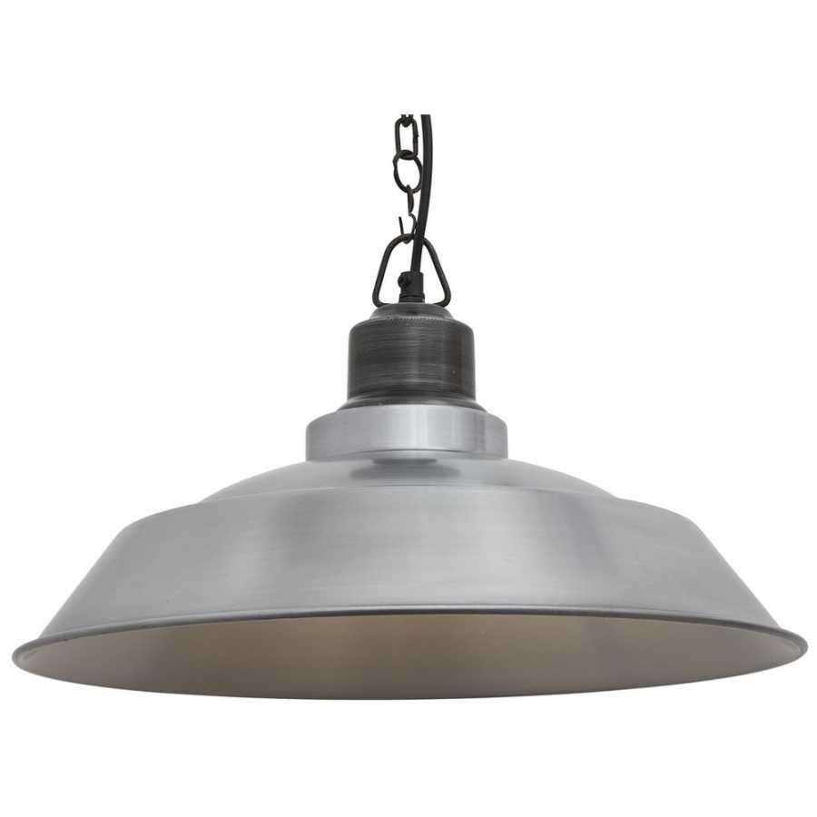 Industville Brooklyn Step Pendant Light With Chain - 16 Inch - Light Pewter - Pewter Chain Holder