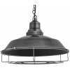 Industville Brooklyn Caged Step Pendant Light With Chain - 16 Inch - Pewter