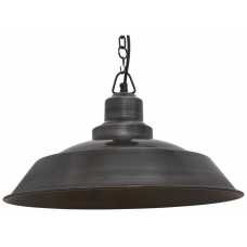 Industville Brooklyn Step Pendant Light With Chain - 16 Inch - Pewter