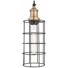 Industville Brooklyn Wire Cage Pendant Light - 5 Inch - Pewter Shade - Cylinder