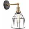 Industville Brooklyn Wire Cage Wall Light - 6 Inch - Pewter Shade - Cone