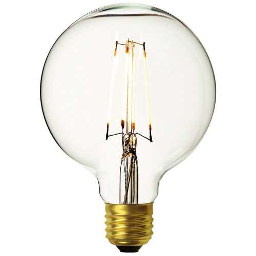 Industville Vintage Edison Globe Old Filament Dimmable LED Light Bulb - E27 7W G125 - Clear