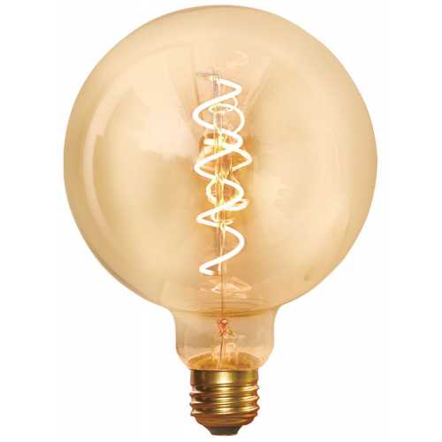 Industville Vintage Edison Globe Spiral Dimmable LED Light Bulb - E27 5W G125 - Amber