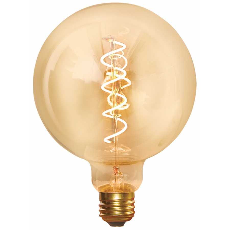 Industville Vintage Spiral Dimmable LED Edison Bulb Old Filament Lamp - 5W E27 Globe G125 - Amber