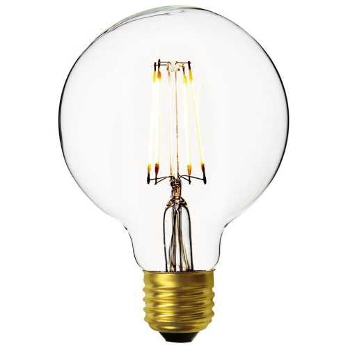 Industville Vintage Edison Small Globe Old Filament Dimmable LED Light Bulb - E27 7W G95 - Clear