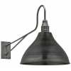 Industville Long Arm Cone Wall Light - 12 Inch - Pewter