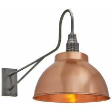 Industville Long Arm Dome Wall Light - 13 Inch - Copper