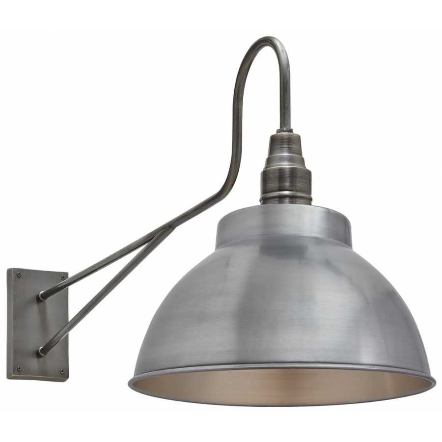 Industville Long Arm Dome Wall Light - 13 Inch - Light Pewter