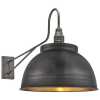 Industville Long Arm Dome Wall Light - 17 Inch - Pewter & Brass