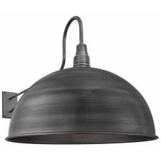 Industville Long Arm Dome Wall Light - 18 Inch - Pewter