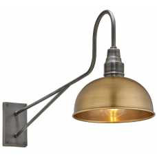 Industville Long Arm Dome Wall Light - 8 Inch - Brass