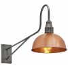 Industville Long Arm Dome Wall Light - 8 Inch - Copper