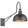 Industville Long Arm Dome Wall Light - 8 Inch - Pewter & Copper