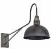 Industville Long Arm Dome Wall Light - 8 Inch - Pewter