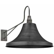 Industville Long Arm Giant Bell Wall Light - 20 Inch - Pewter