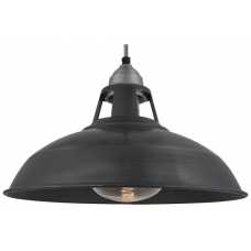 Industville Old Factory Slotted Heat Pendant Light - 15 Inch - Pewter